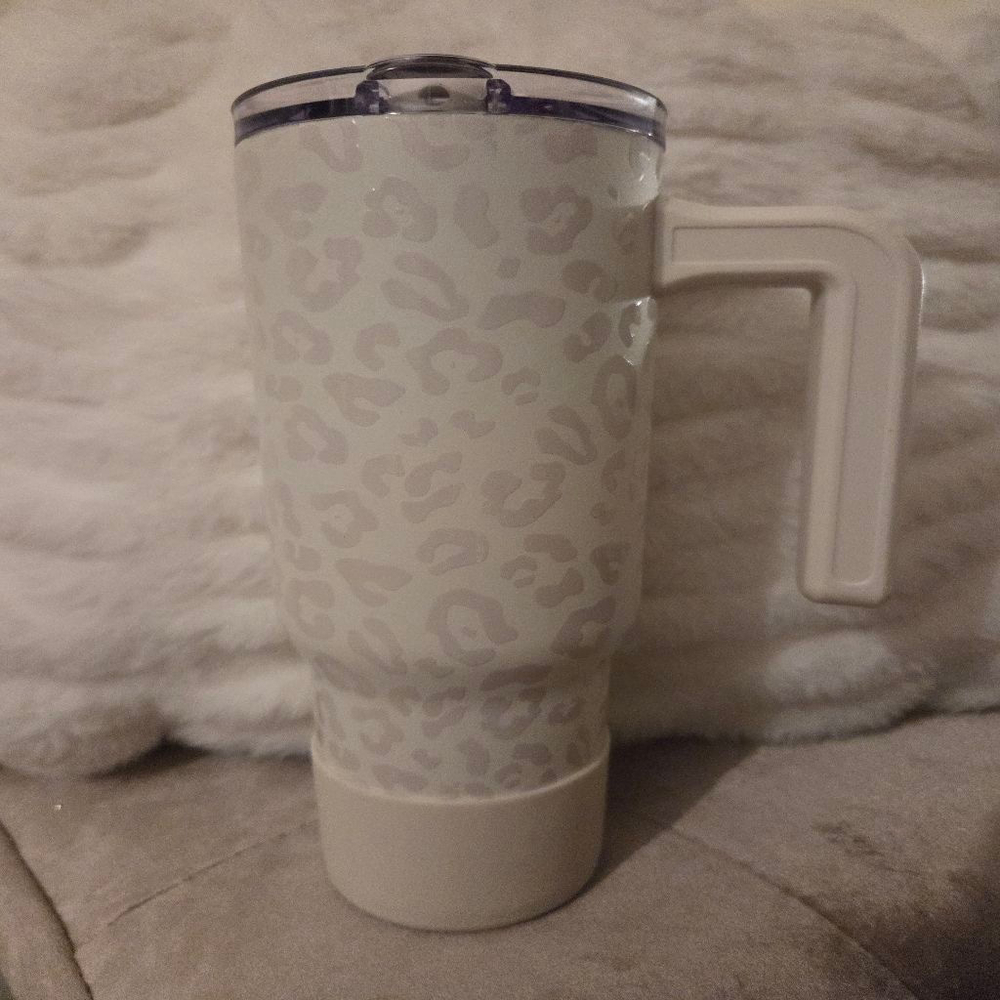 Hydrapeak White Gray Leopard Print Water Bottle One Size